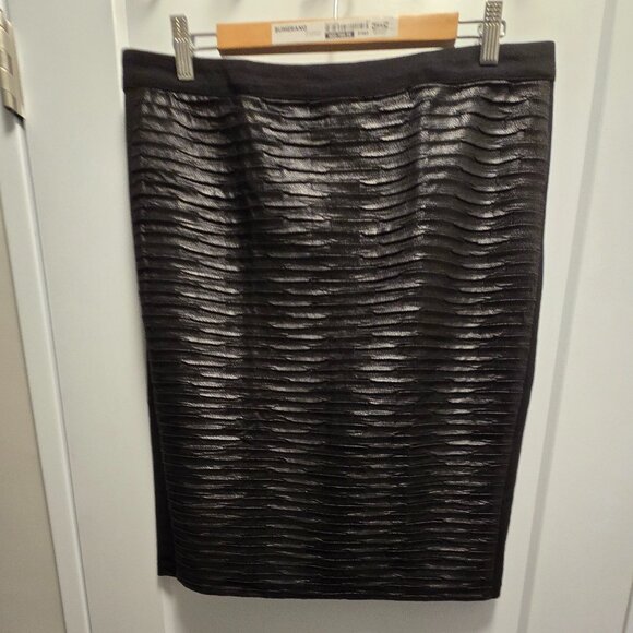 PETER NYGARD Women's Black Faux Snakeskin Knit Stretch Pencil Lined Skirt  Sz 12 - Picture 10 of 11